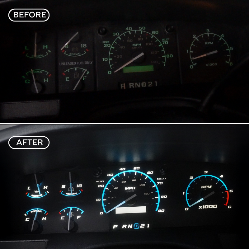 Gas w/tach - Midnight DashSkinz