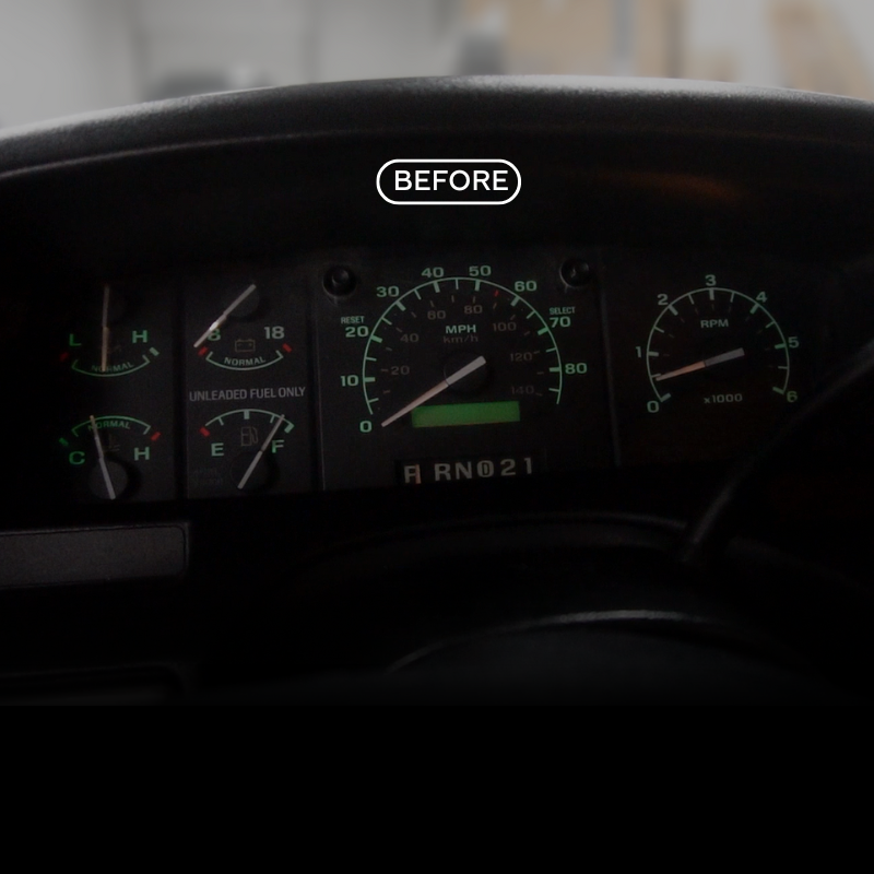 XLT Modern Cluster Faceplate Kit | 1992-1996 F-150, F-250, Bronco (gas with-tach)