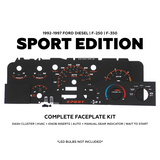 Diesel Sport Cluster Faceplate Kit | 1992-1997 F-250 & F-350