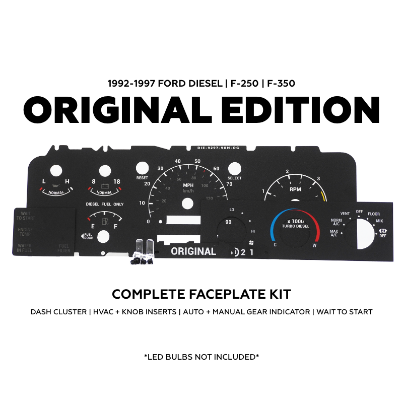 Diesel Original Cluster Faceplate Kit | 1992-1997 F-250 & F-350