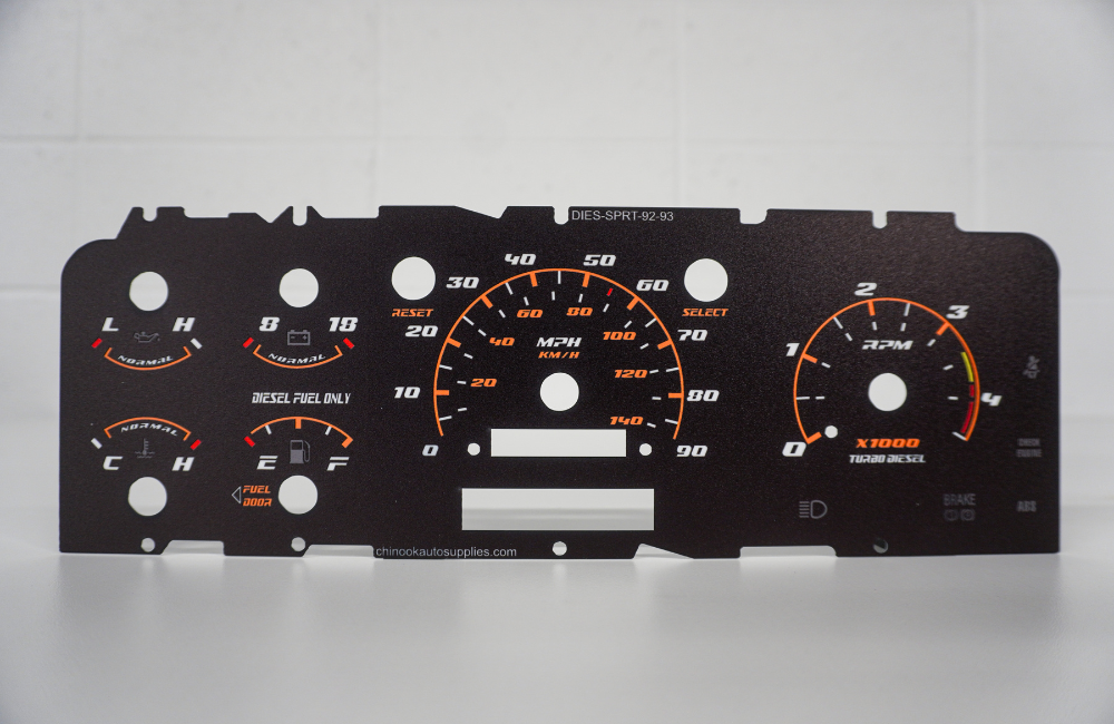 92-97 OBS Ford Cluster Faceplate Kit - Diesel Sport