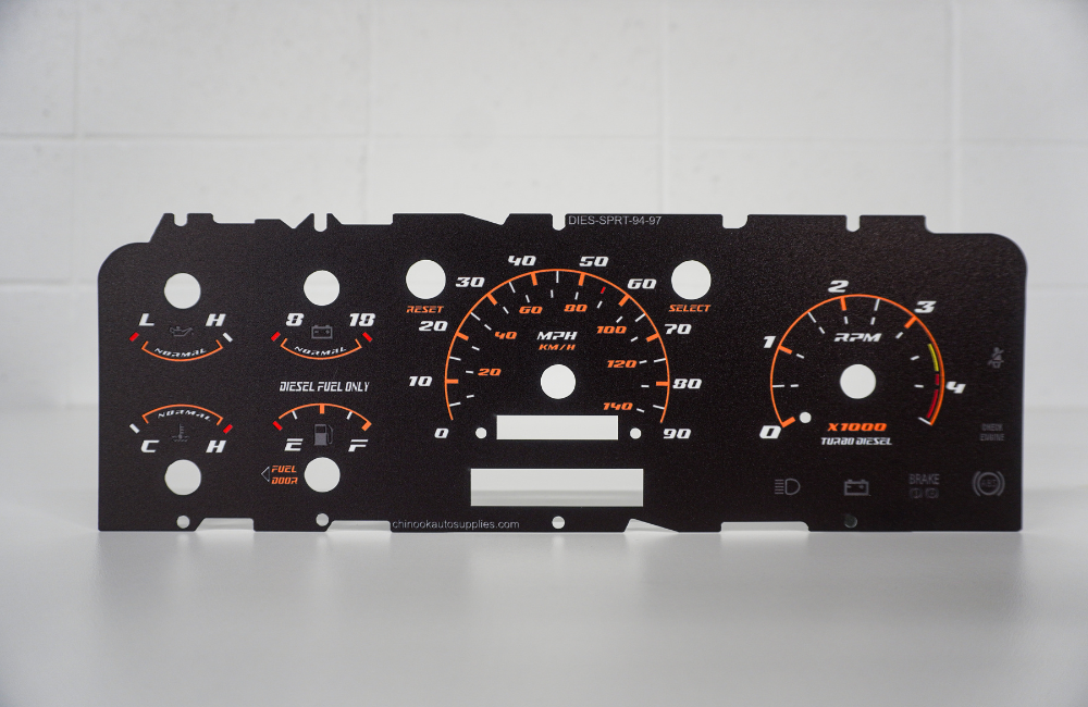 92-97 OBS Ford Cluster Faceplate Kit - Diesel Sport