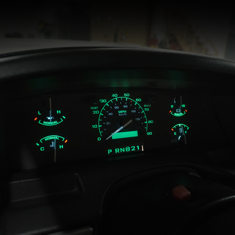 Gas No/Tach - Original Green DashSkinz