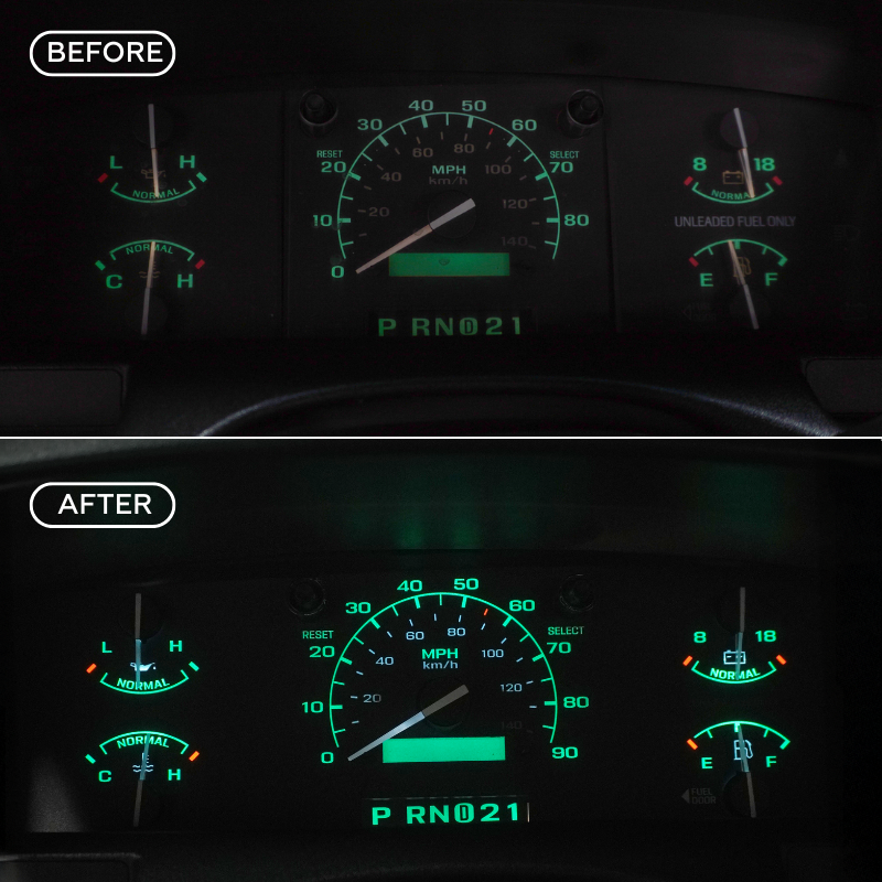 Gas No/Tach - Original Green DashSkinz