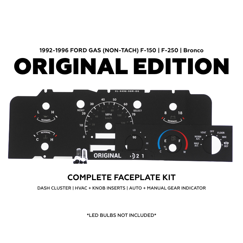XL Original Cluster Faceplate Kit | 1992-1996 F-150, F-250, Bronco (gas non-tach)