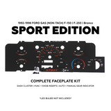 XL Sport Cluster Faceplate Kit | 1992-1996 F-150, F-250, Bronco (gas non-tach)