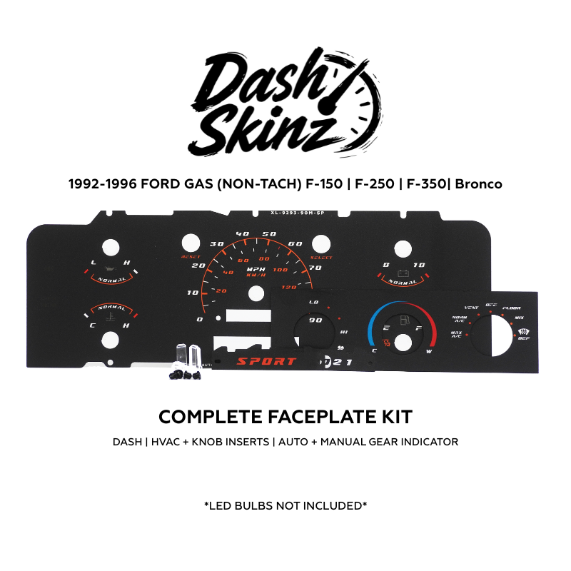 Gas No/Tach - Sport DashSkinz