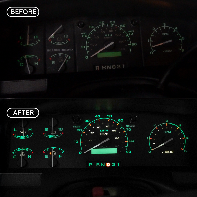 Gas w/tach - Modern Green DashSkinz